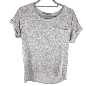 Suzy Shier Heathered Gray Short Sleeve Top